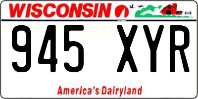 WI license plate 945XYR