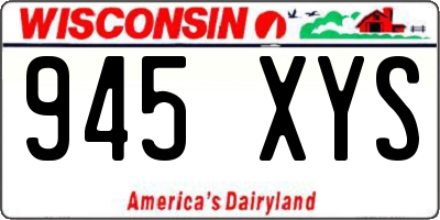 WI license plate 945XYS