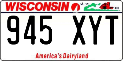 WI license plate 945XYT