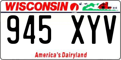 WI license plate 945XYV