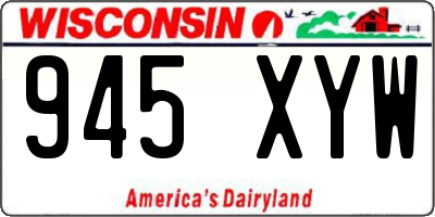 WI license plate 945XYW