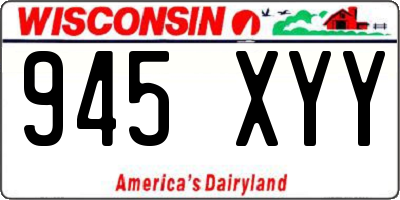 WI license plate 945XYY