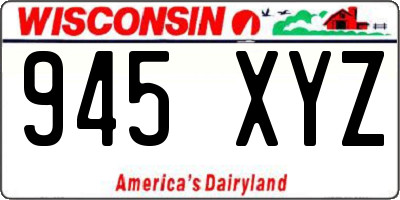 WI license plate 945XYZ