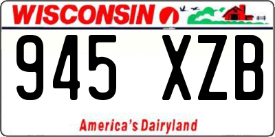 WI license plate 945XZB