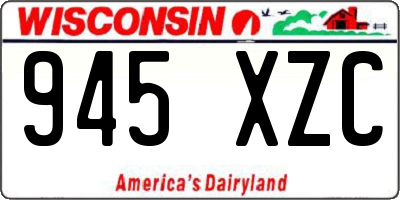 WI license plate 945XZC