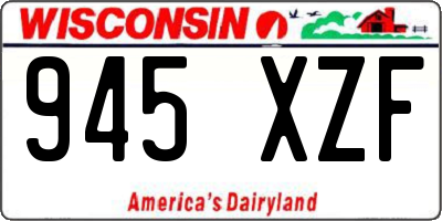 WI license plate 945XZF