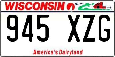 WI license plate 945XZG
