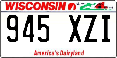 WI license plate 945XZI