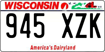 WI license plate 945XZK