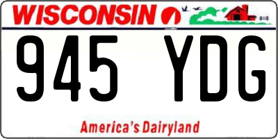 WI license plate 945YDG