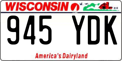 WI license plate 945YDK