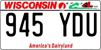 WI license plate 945YDU