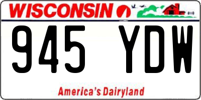 WI license plate 945YDW