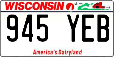 WI license plate 945YEB