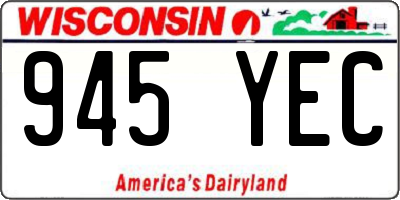 WI license plate 945YEC