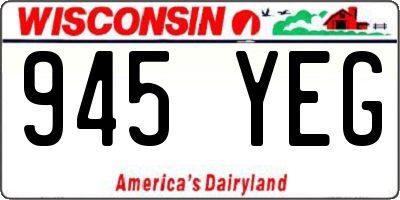 WI license plate 945YEG