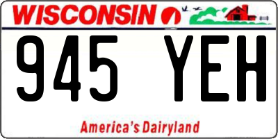 WI license plate 945YEH