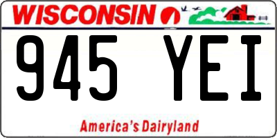 WI license plate 945YEI