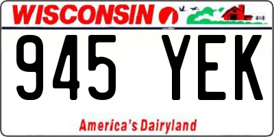 WI license plate 945YEK