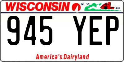 WI license plate 945YEP