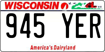 WI license plate 945YER