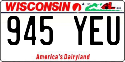 WI license plate 945YEU