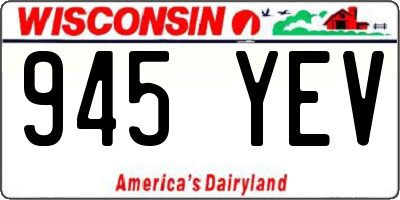 WI license plate 945YEV