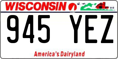 WI license plate 945YEZ