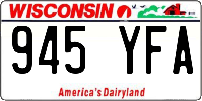 WI license plate 945YFA