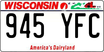 WI license plate 945YFC