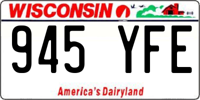 WI license plate 945YFE