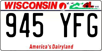 WI license plate 945YFG