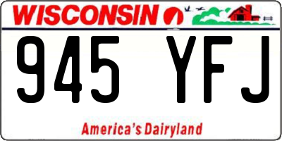 WI license plate 945YFJ