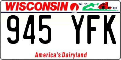 WI license plate 945YFK