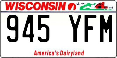 WI license plate 945YFM