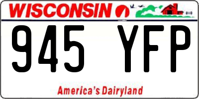 WI license plate 945YFP