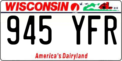 WI license plate 945YFR