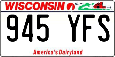 WI license plate 945YFS