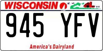 WI license plate 945YFV