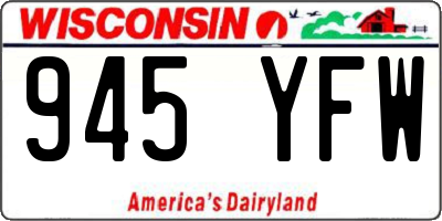 WI license plate 945YFW
