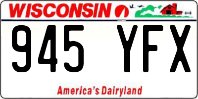 WI license plate 945YFX