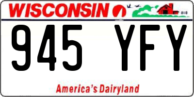 WI license plate 945YFY
