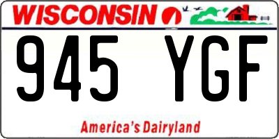 WI license plate 945YGF