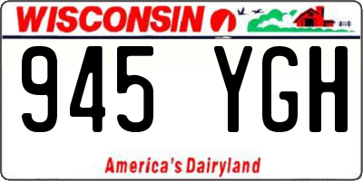 WI license plate 945YGH