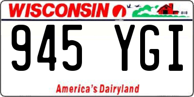 WI license plate 945YGI