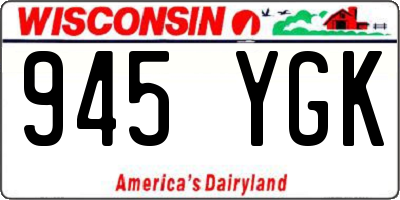 WI license plate 945YGK