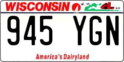WI license plate 945YGN
