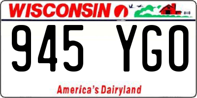 WI license plate 945YGO