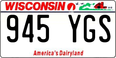 WI license plate 945YGS