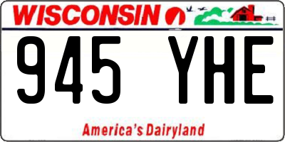 WI license plate 945YHE